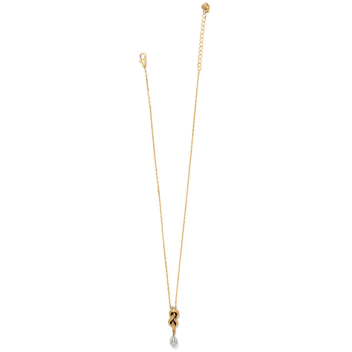 Interlok Single Knot Drop Necklace - Silver-Gold