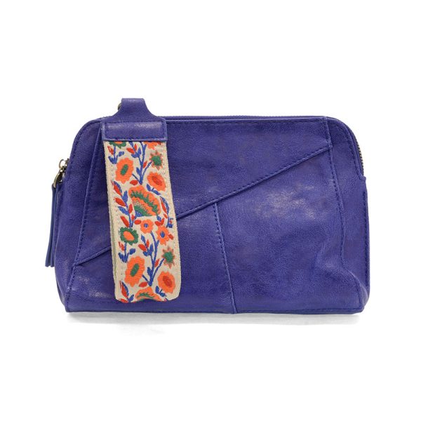 GIGI CROSSBODY W/ WOVEN WRISTLET STRAP - COBALT