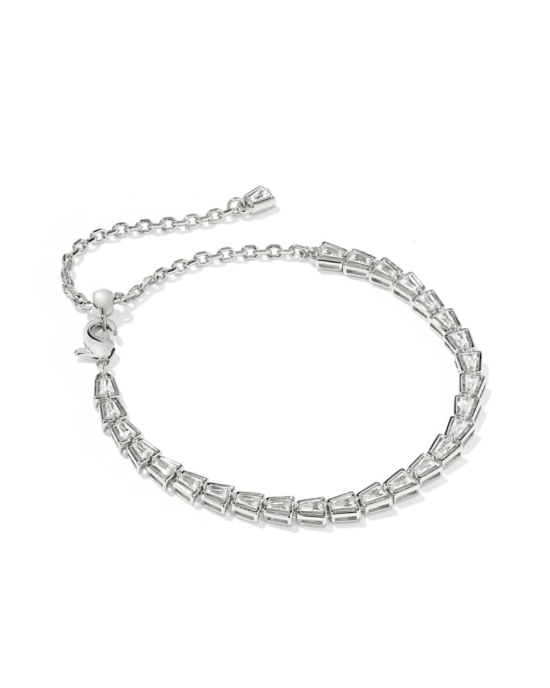 KENDRA SCOTT BELLA TENNIS BRACELET - SILVER WHITE