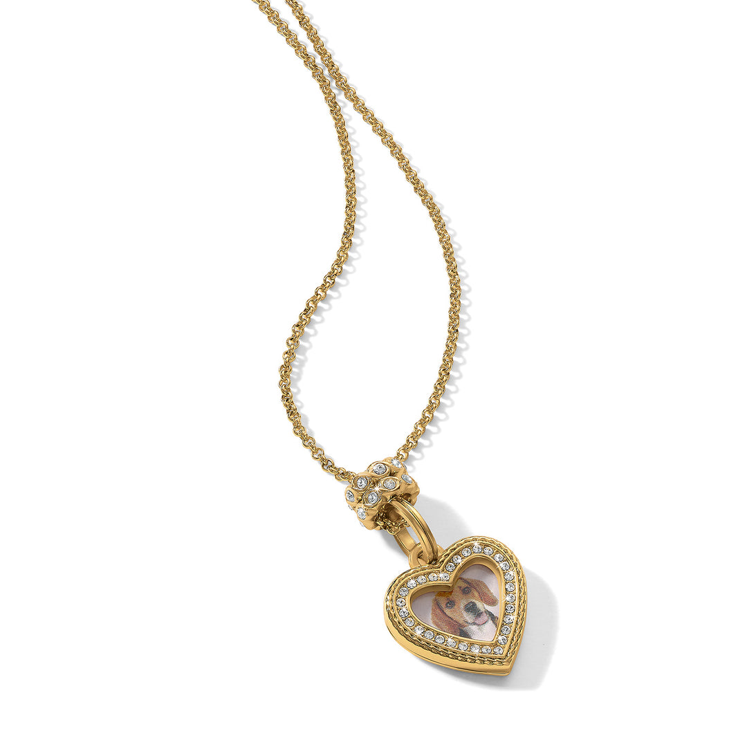 MEMENTO HEART PHOTO CHARM - GOLD
