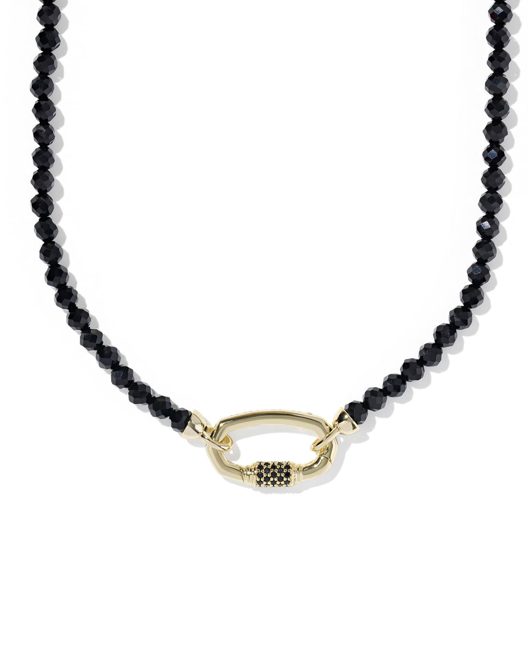 KENDRA SCOTT EMERY BEADED STRAND NECKLACE - GOLD BLACK AGATE