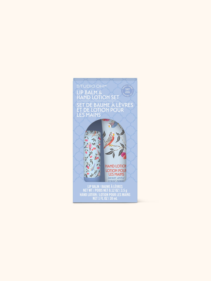 LIP BALM & HAND LOTION SET - BIRDS IN THE CHERRY TREE