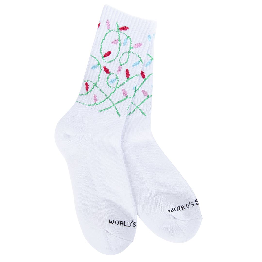 WORLD'S SOFTEST SPORT MINI CREW SOCKS - CHRISTMAS LIGHTS