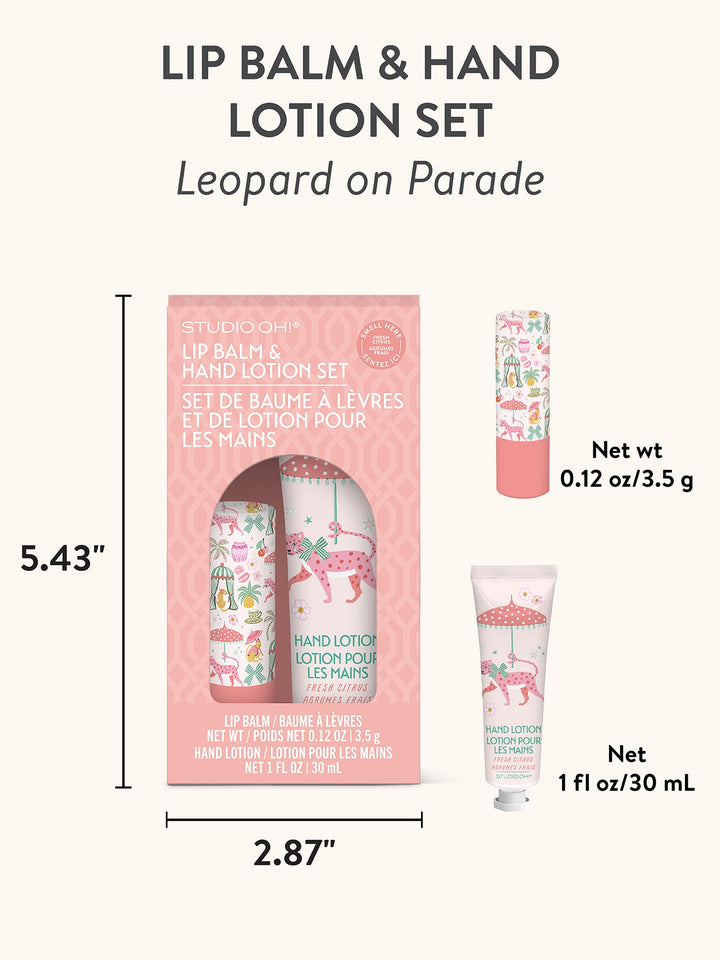 LIP BALM & HAND LOTION SET - LEOPARD ON PARADE