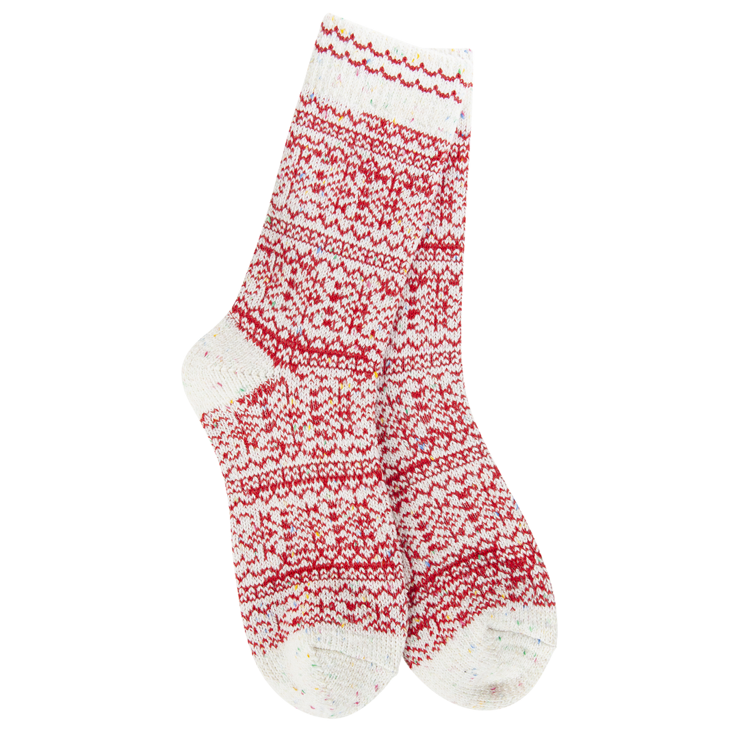 WORLD'S SOFTEST HOLIDAY CONFETTI CREW SOCKS - PEPPERMINT CONFETTI