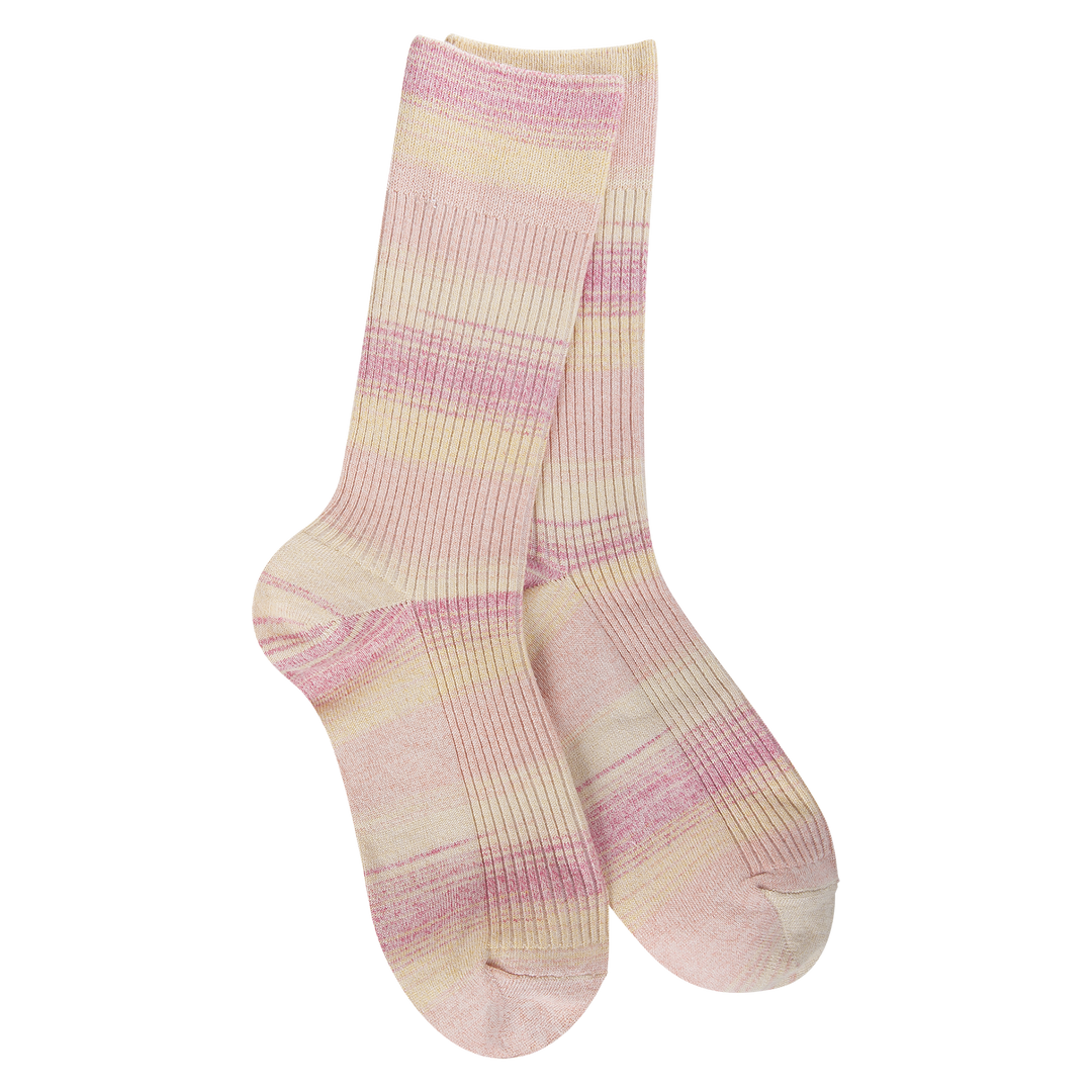 WORLD'S SOFTEST SOCKS RIBBED WEEKEND COLLECTION - PINK LEMONADE