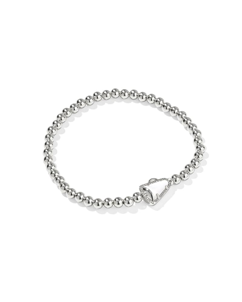 KENDRA SCOTT CHEER STRETCH BRACELET - SILVER WHITE MOP