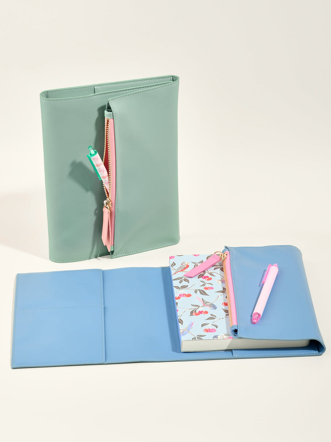 KERI NOTEBOOK ORGANIZER - SAGE & BLUSH