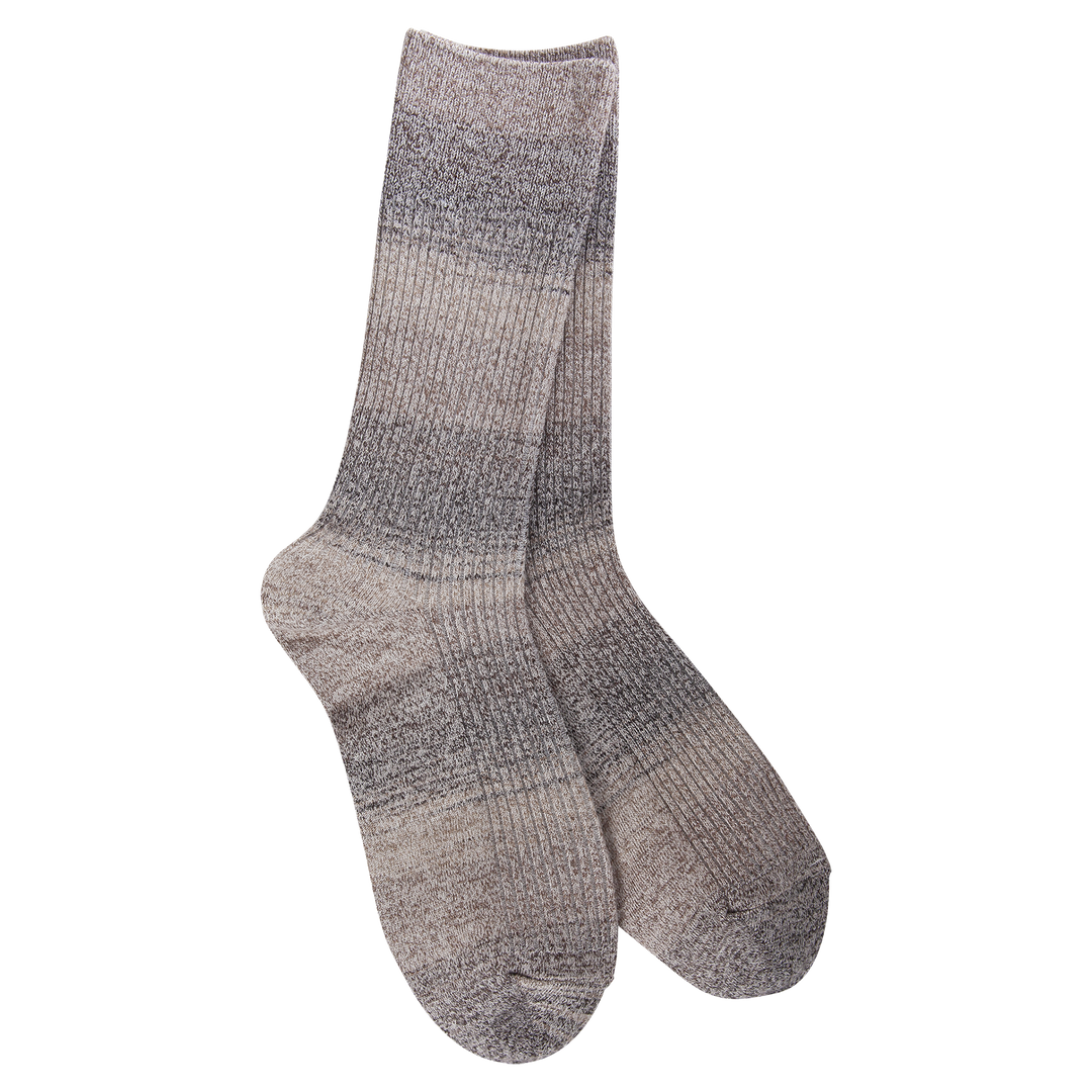 WORLD'S SOFTEST SOCKS RIBBED WEEKEND COLLECTION - WALNUT