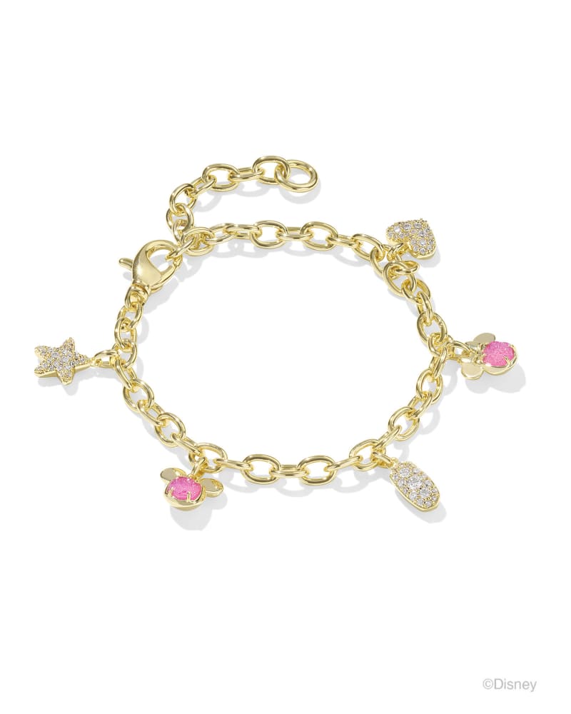 MICKEY MINNIE CHARM BRACELET - GOLD IRIDESCENT WHITE MIX