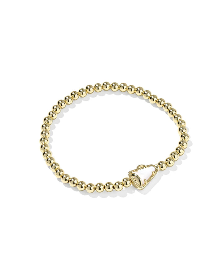 KENDRA SCOTT CHEER STRETCH BRACELET - GOLD WHITE MOP
