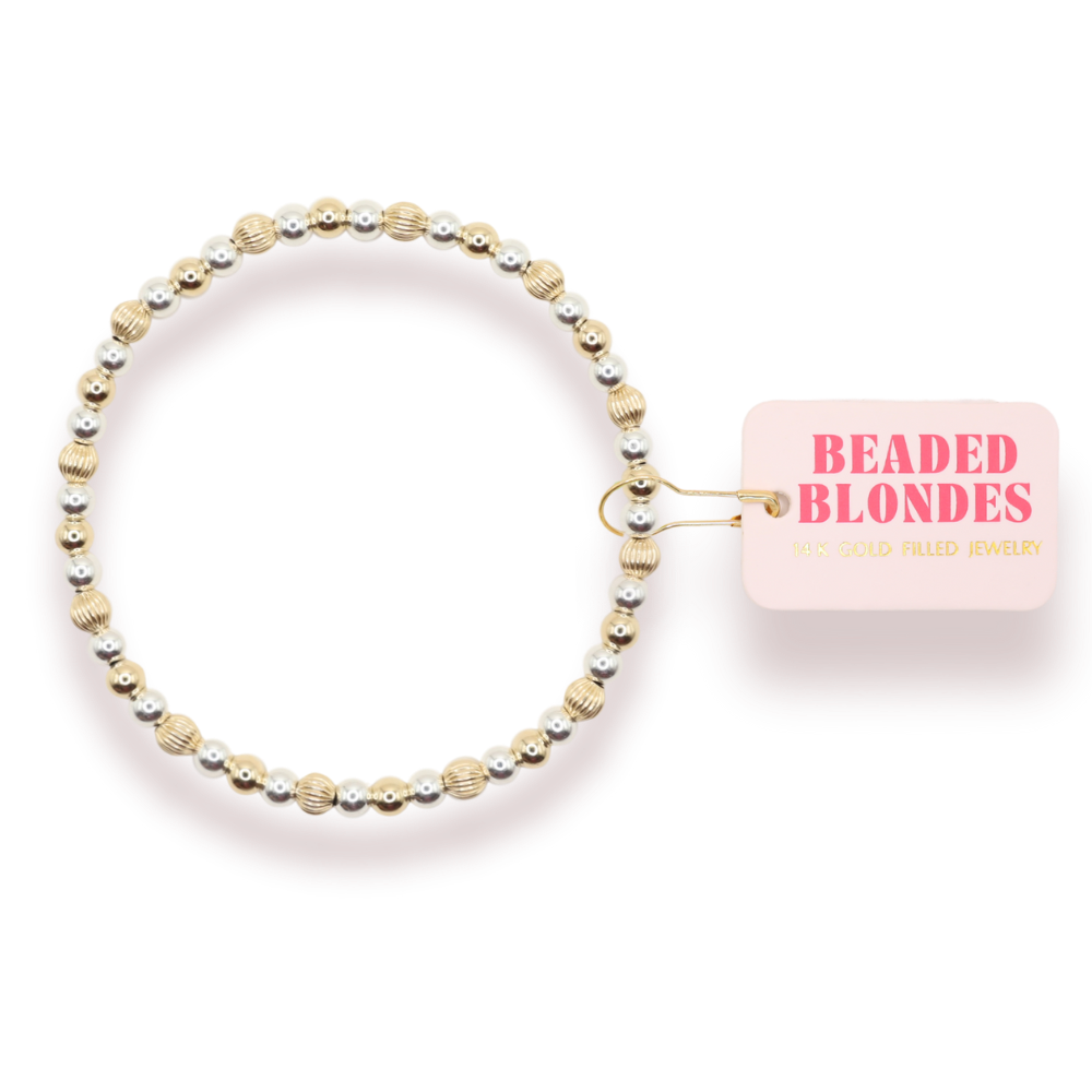 6.75" HAVEN FLUTED BRACELET - MIXED METALS