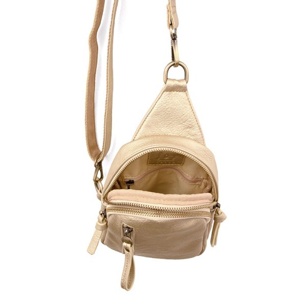 SKYLER SLING BAG - METALLIC GOLD