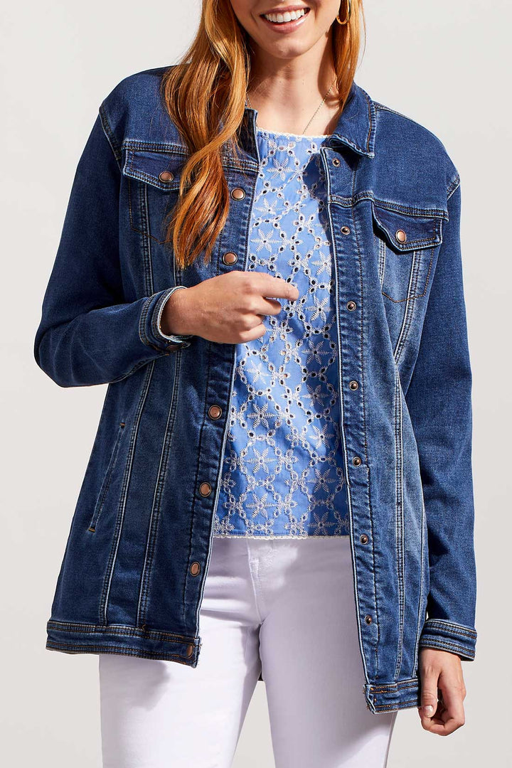 MAXI DENIM JACKET - MEDIUM WASH