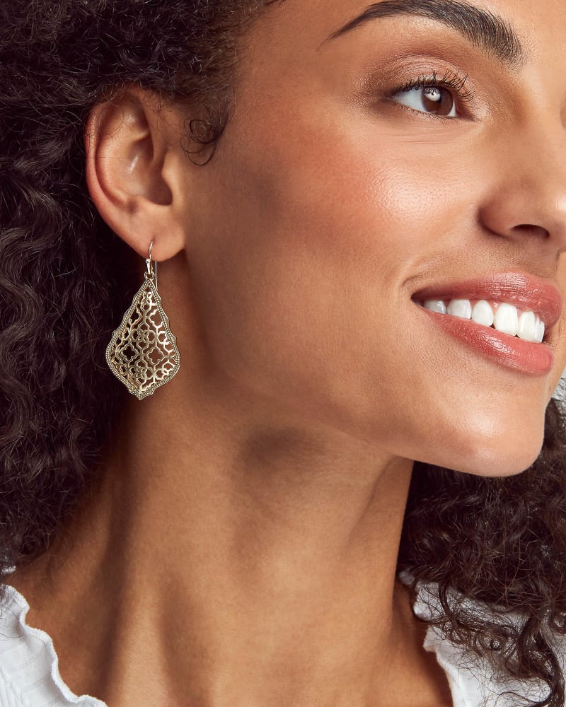 KENDRA SCOTT ADDIE EARRING - RHODIUM FILIGREE METAL