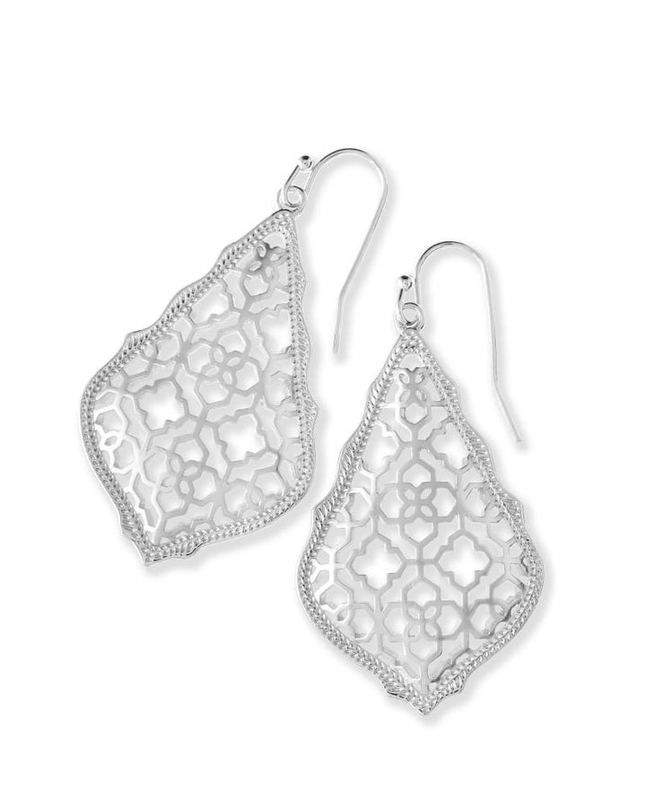 KENDRA SCOTT ADDIE EARRING - RHODIUM FILIGREE METAL