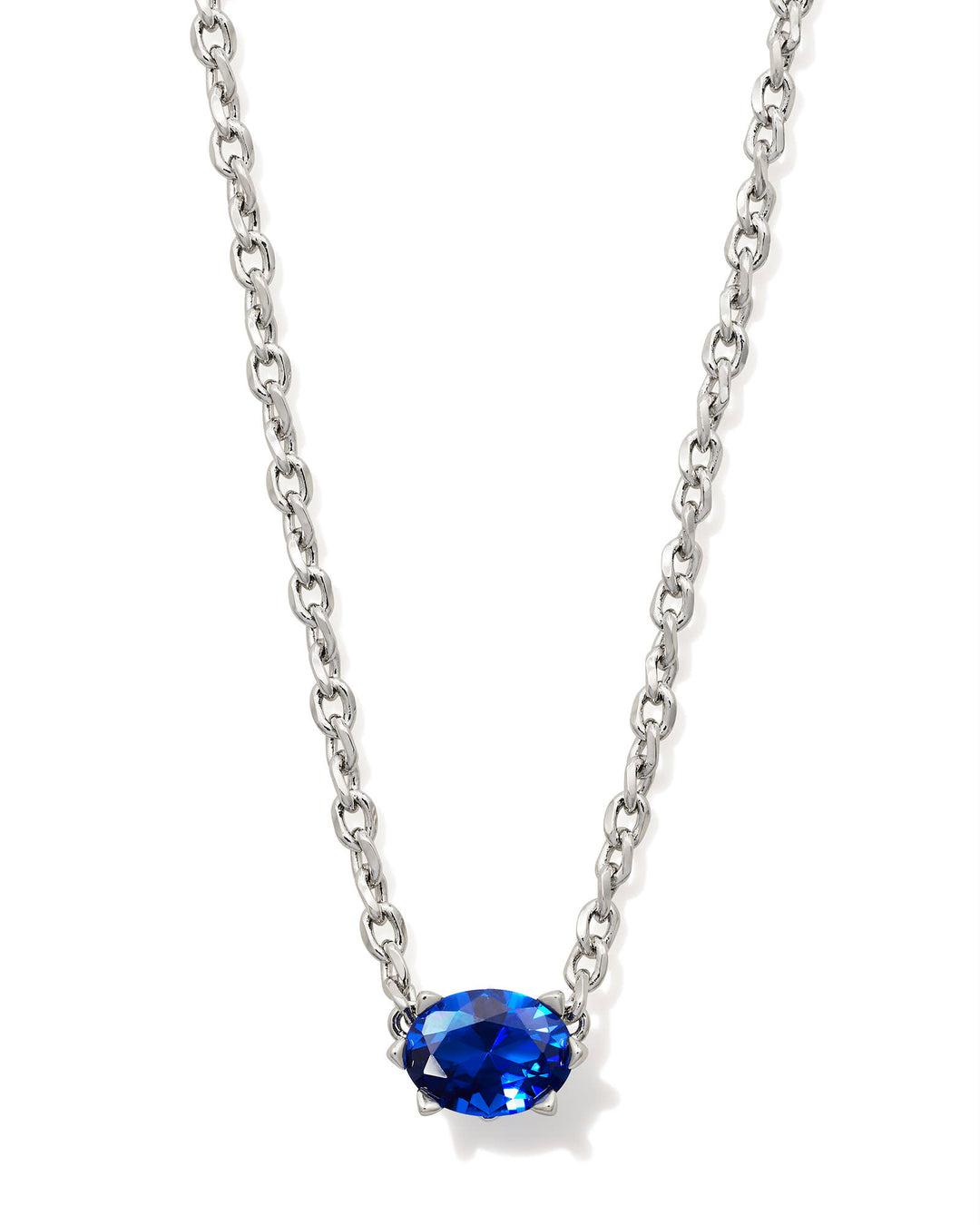 KENDRA SCOTT CAILIN PENDANT NECKLACE - RHODIUM BLUE CRYSTAL