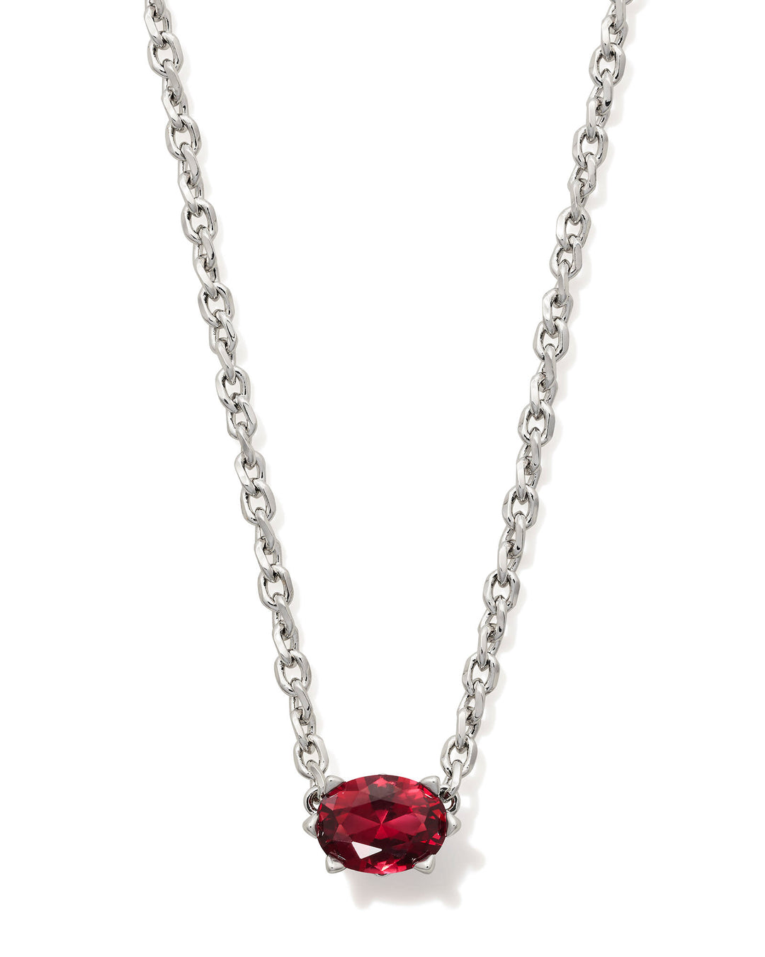 KENDRA SCOTT CAILIN PENDANT NECKLACE - RHODIUM BURGUNDY CRYSTAL