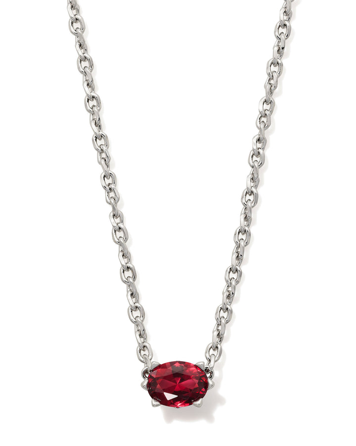 KENDRA SCOTT CAILIN PENDANT NECKLACE - RHODIUM BURGUNDY CRYSTAL