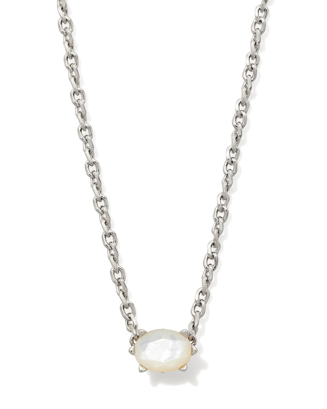 KENDRA SCOTT CAILIN PENDANT NECKLACE - RHODIUM IVORY MOP