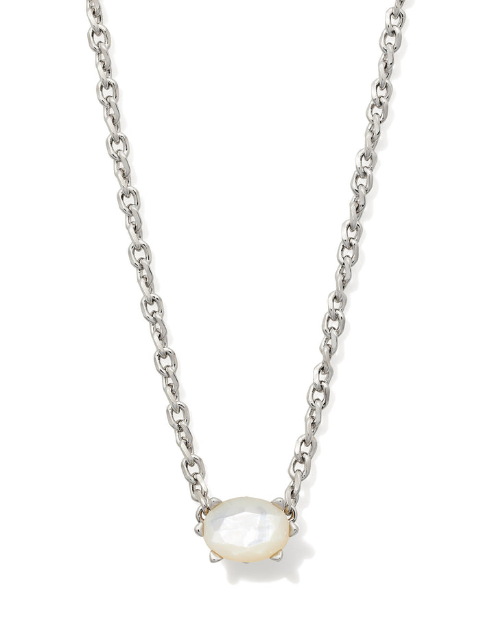 KENDRA SCOTT CAILIN PENDANT NECKLACE - RHODIUM IVORY MOP