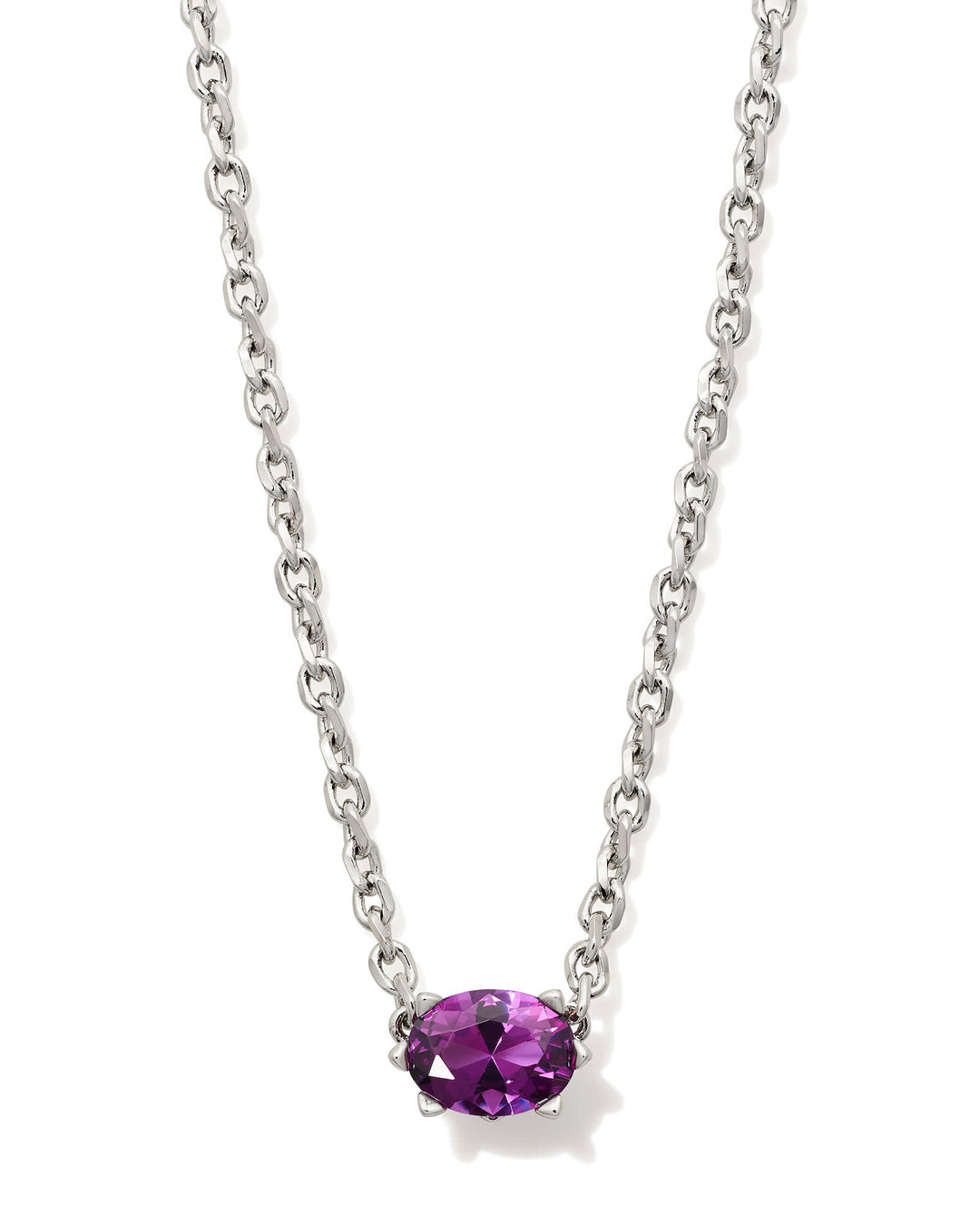KENDRA SCOTT CAILIN PENDANT NECKLACE - RHODIUM PURPLE CRYSTAL
