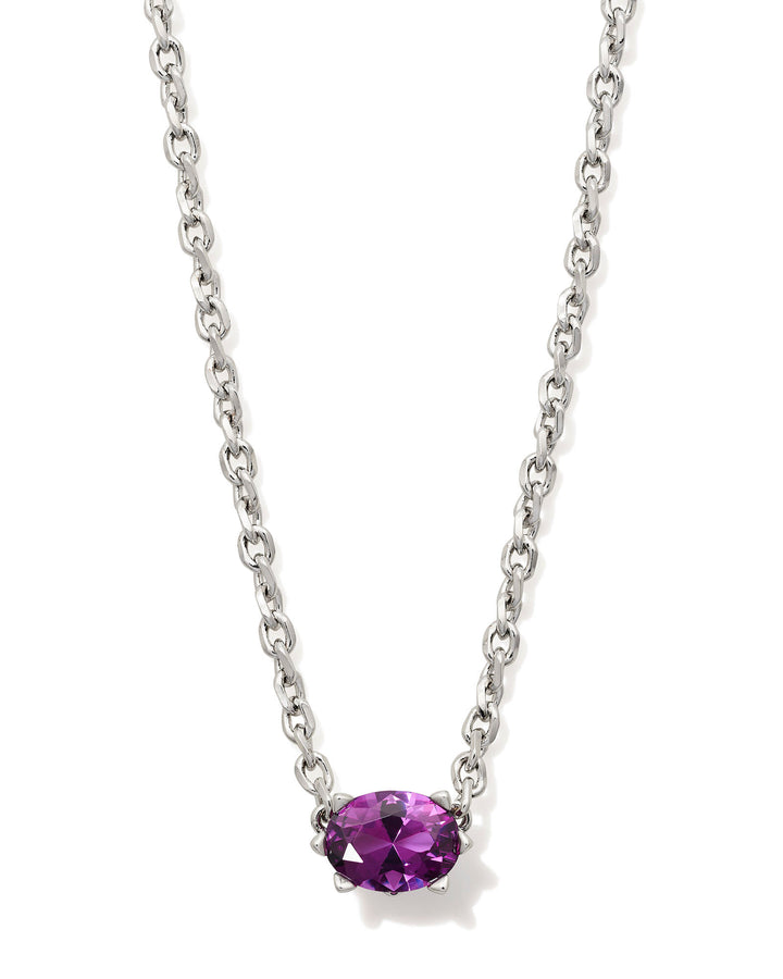 KENDRA SCOTT CAILIN PENDANT NECKLACE - RHODIUM PURPLE CRYSTAL