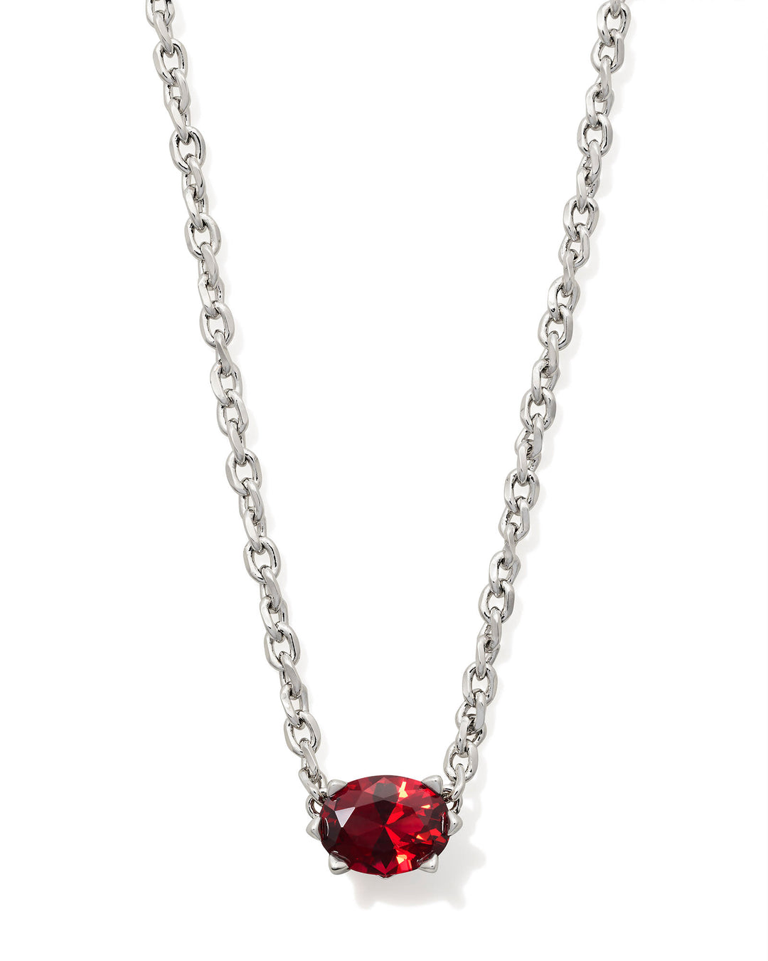 KENDRA SCOTT CAILIN PENDANT NECKLACE - RHODIUM RED CRYSTAL