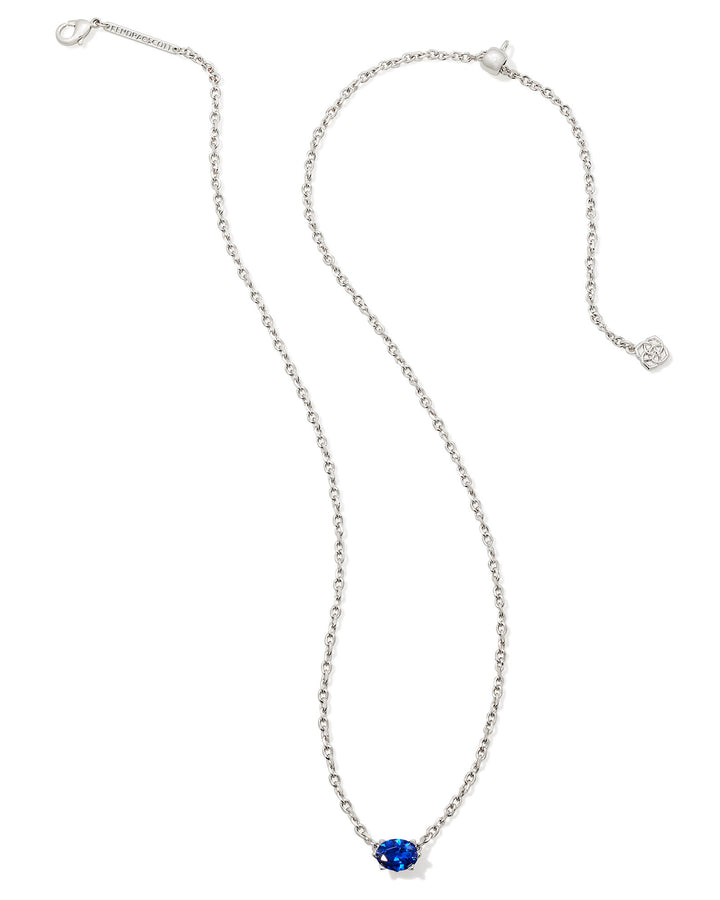 KENDRA SCOTT CAILIN PENDANT NECKLACE - RHODIUM BLUE CRYSTAL