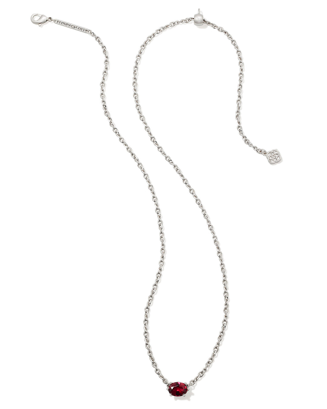 KENDRA SCOTT CAILIN PENDANT NECKLACE - RHODIUM BURGUNDY CRYSTAL