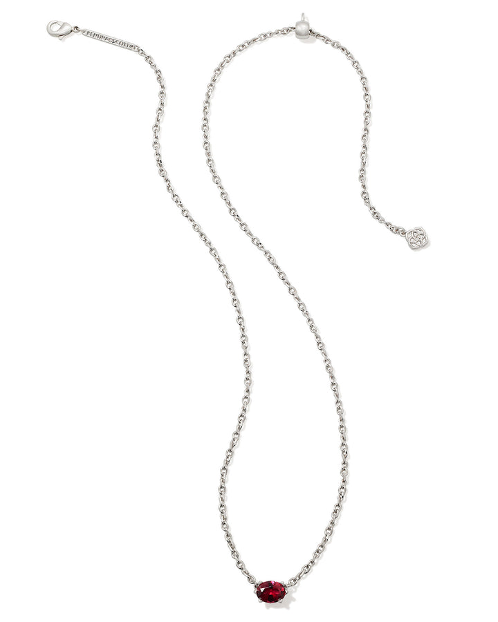 KENDRA SCOTT CAILIN PENDANT NECKLACE - RHODIUM BURGUNDY CRYSTAL