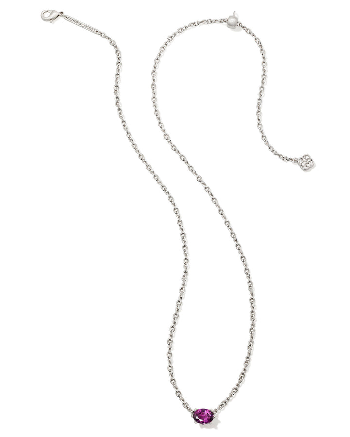 KENDRA SCOTT CAILIN PENDANT NECKLACE - RHODIUM PURPLE CRYSTAL