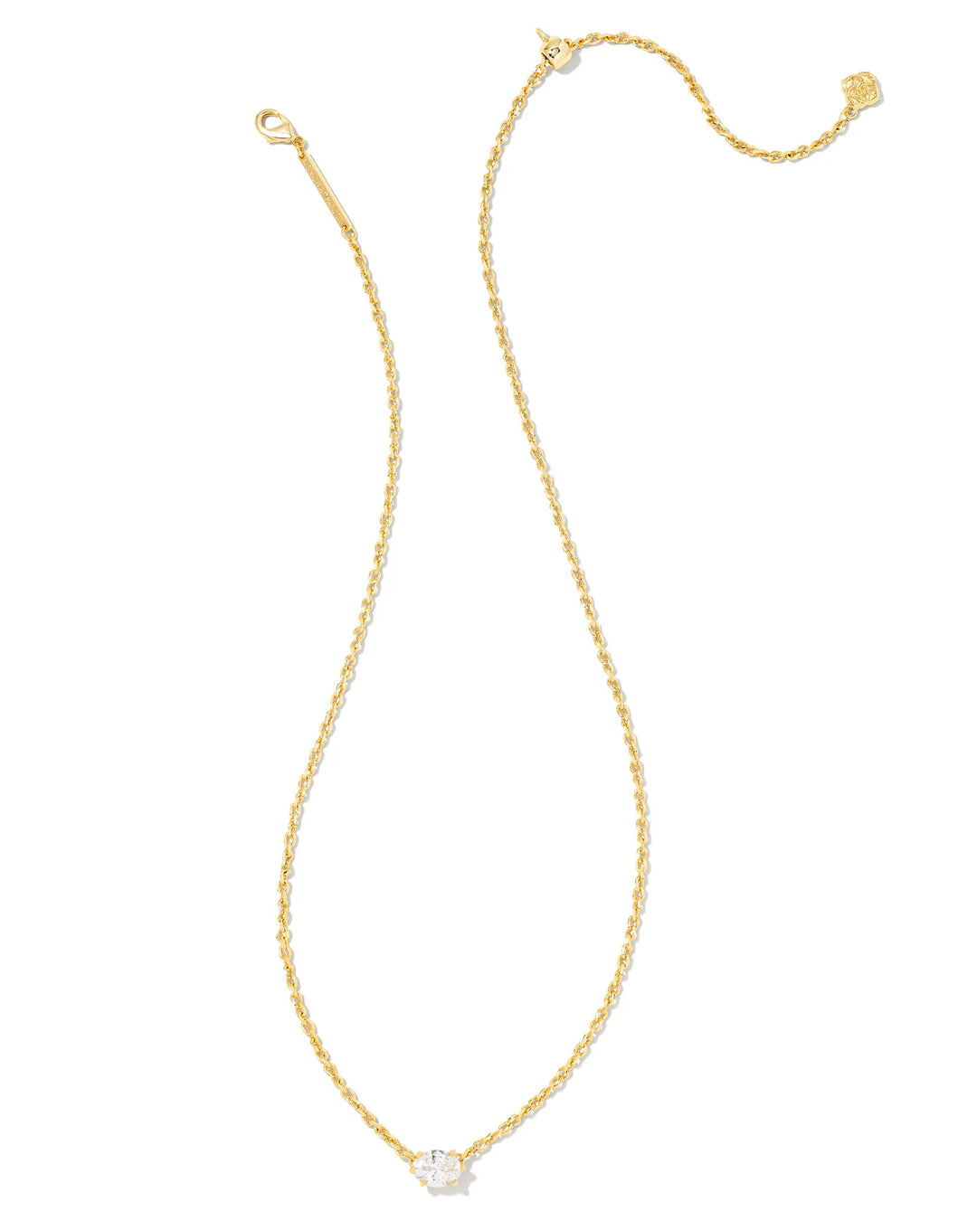 KENDRA SCOTT CAILIN CRYSTAL PENDANT NECKLACE - GOLD METAL WHITE CZ
