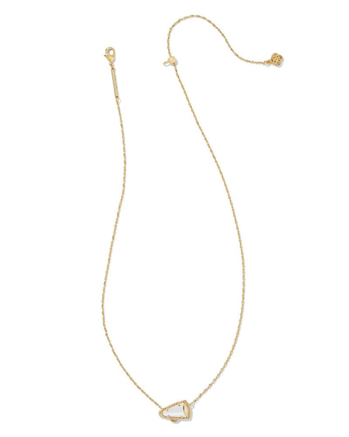 KENDRA SCOTT CHEER SHORT PENDANT NECKLACE - GOLD WHITE MOP
