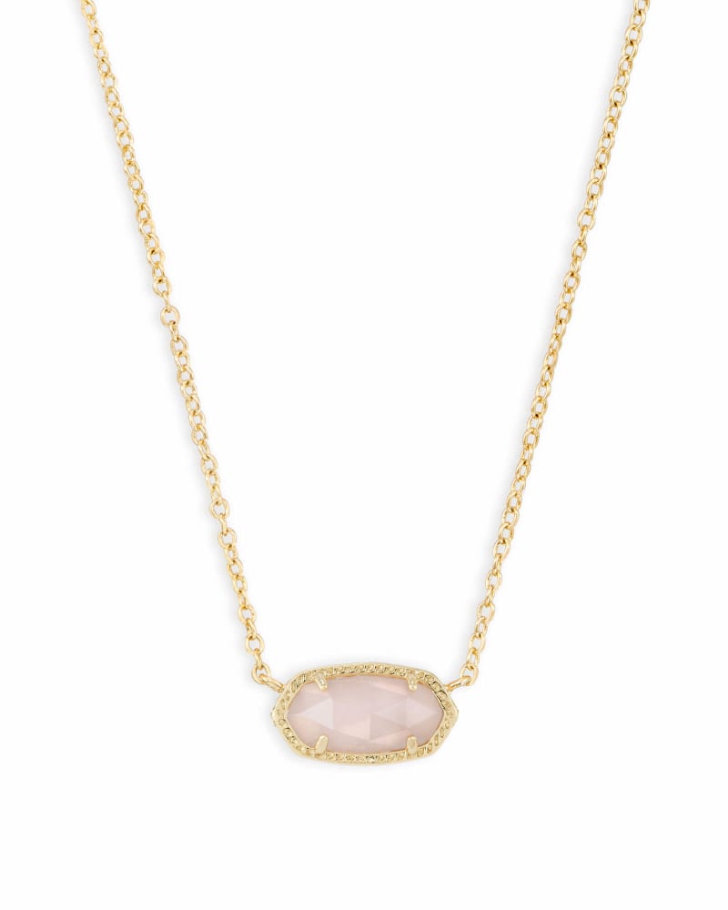 KENDRA SCOTT ELISA NECKLACE - GOLD/ROSE QUARTZ