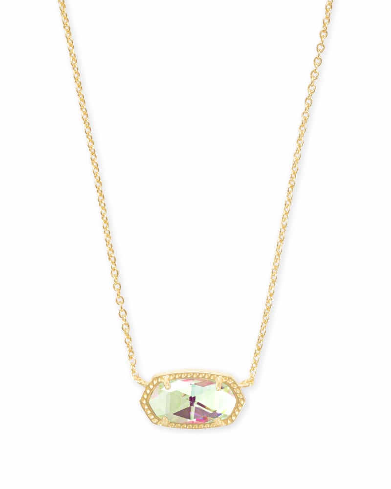 KENDRA SCOTT ELISA SHORT PENDANT NECKLACE GOLD DICHROIC GLASS