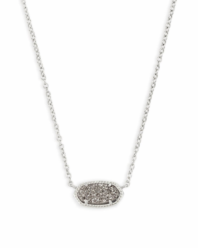 ELISA DRUSY NECKLACE, RHOD/PLAT