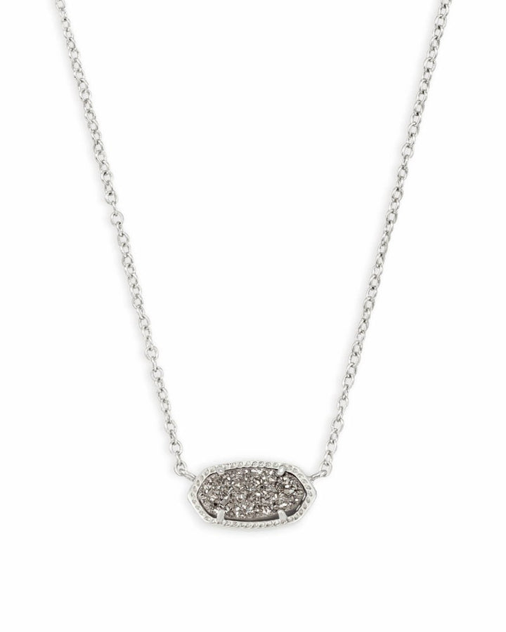 ELISA DRUSY NECKLACE, RHOD/PLAT
