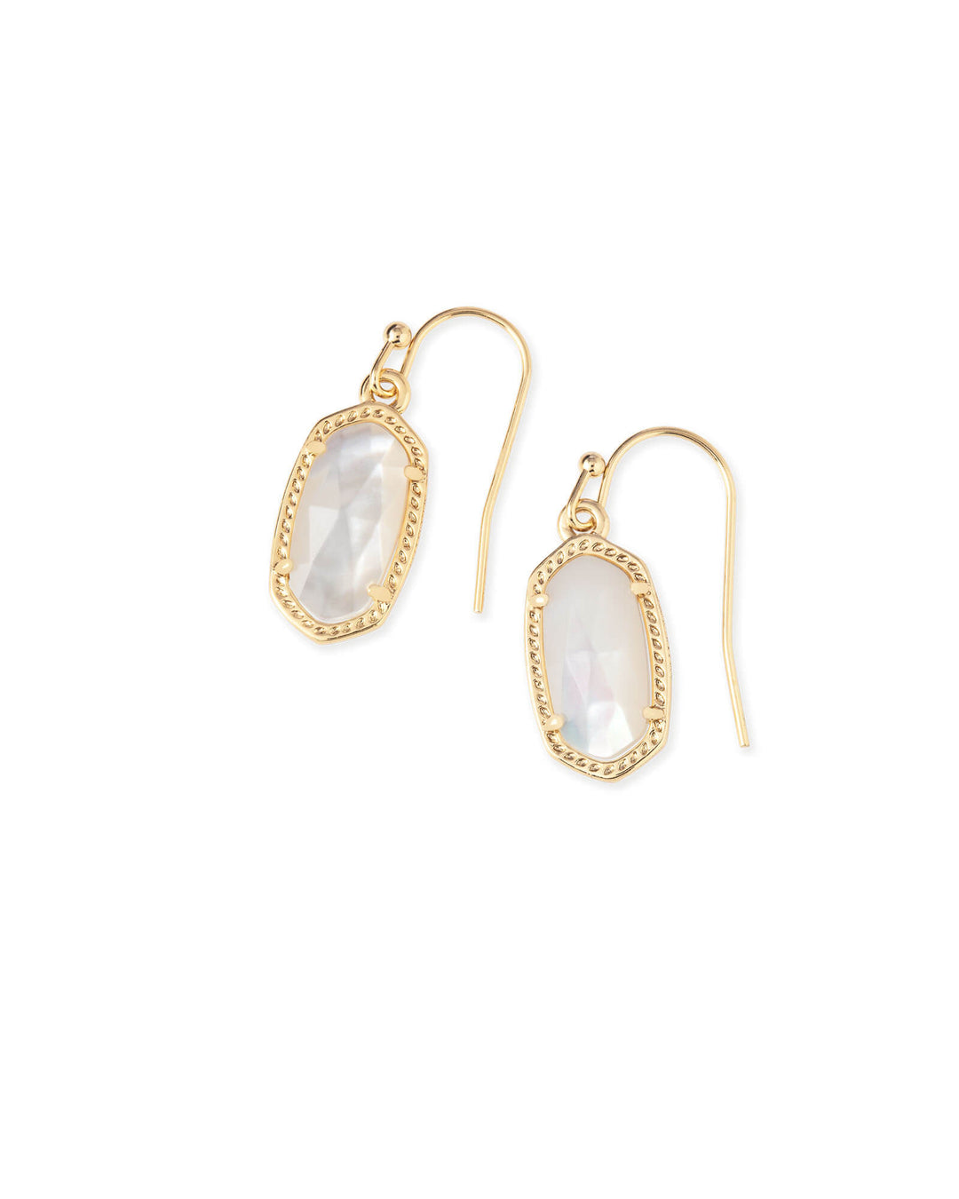 KENDRA SCOTT LEE GOLD DROP EARRINGS - GOLD MOTHER OF PEARL