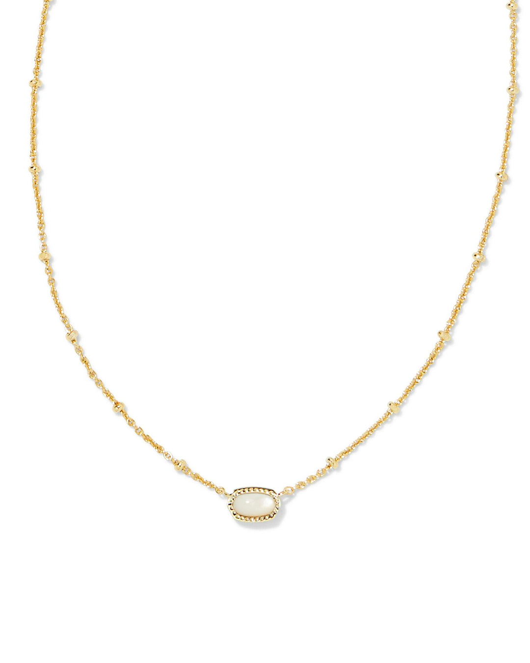 KENDRA SCOTT MINI ELISA SATELLITE SHORT PENDANT NECKLACE - GOLD - IVORY MOP