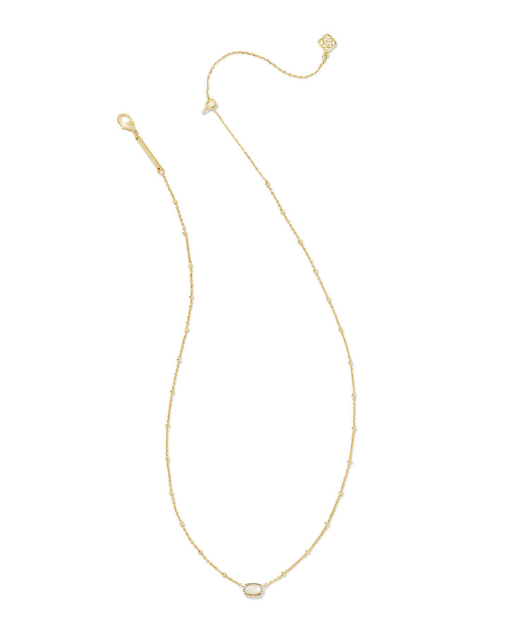 MINI ELISA SATELLITE SHORT PENDANT NECKLACE - GOLD - IVORY MOP