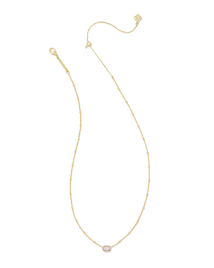 KENDRA SCOTT MINI ELISA SATELLITE SHORT PENDANT NECKLACE - GOLD - PINK OPAL CRYSTAL