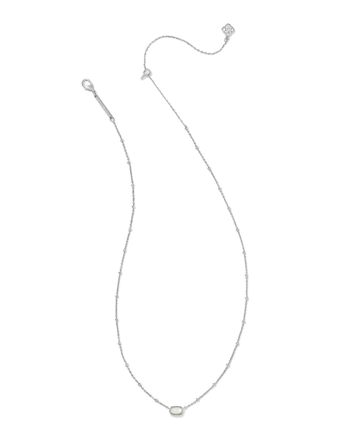 KENDRA SCOTT MINI ELISA SATELLITE SHORT PENDANT NECKLACE - SILVER - MOP