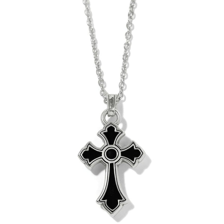 MAJESTIC REGAL CROSS REVERSIBLE NECKLACE - SILVER-GOLD -