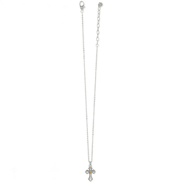 MAJESTIC REGAL CROSS REVERSIBLE NECKLACE - SILVER-GOLD -