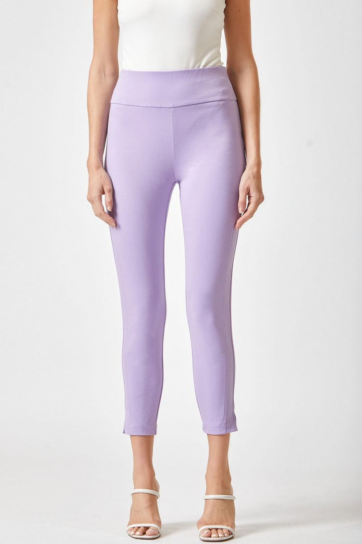 STRETCHY SOLID DRESS ANKLE PANT - LAVENDER