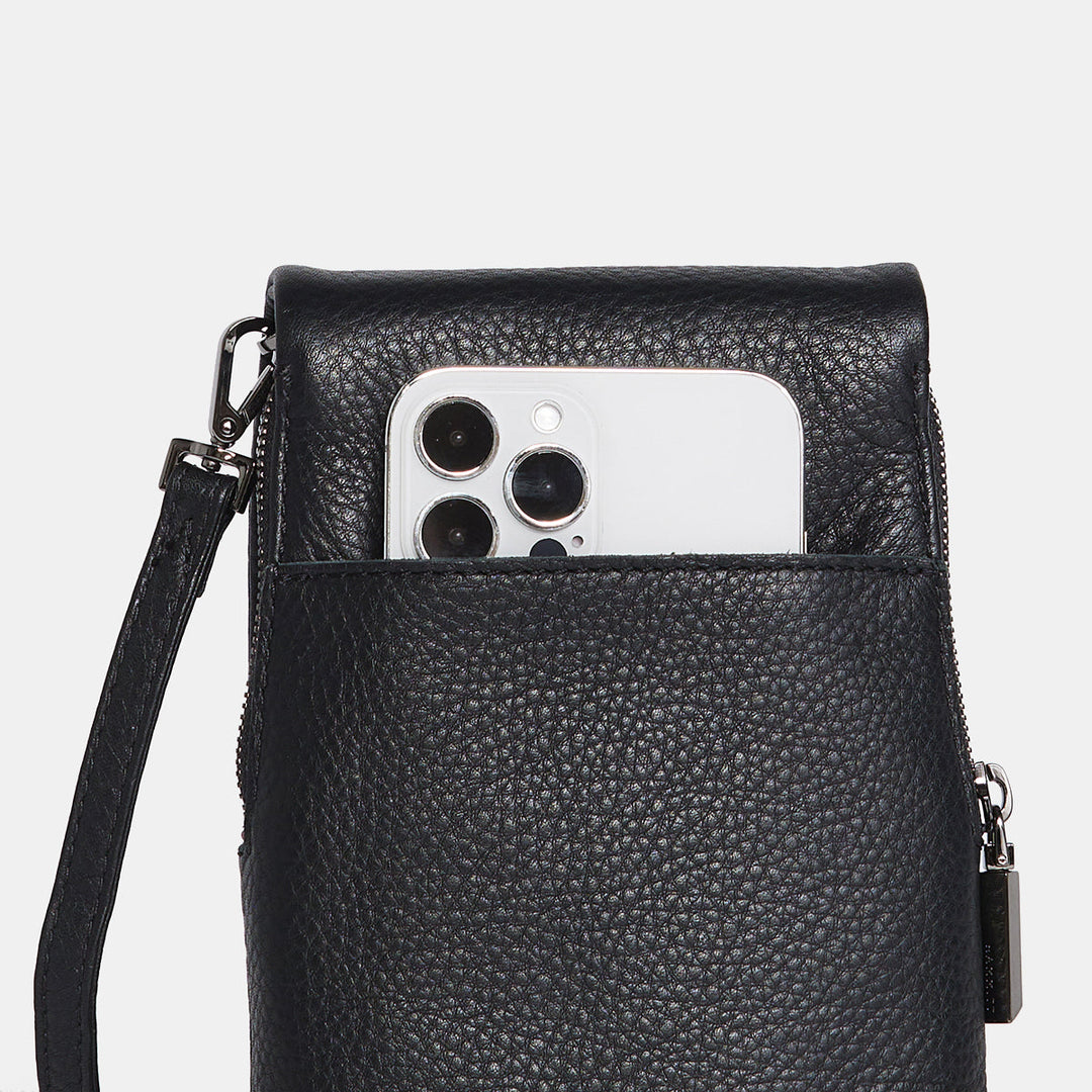 HAMMITT VIP MOBILE CROSSBODY - BLACK/GUNMETAL