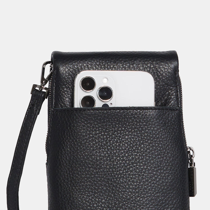 HAMMITT VIP MOBILE CROSSBODY - BLACK/GUNMETAL