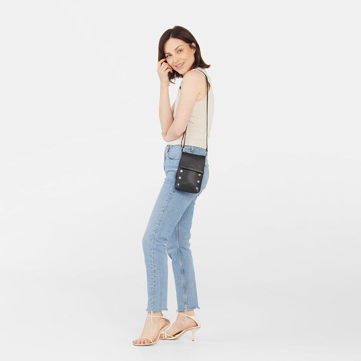 HAMMITT VIP MOBILE CROSSBODY - BLACK/GUNMETAL