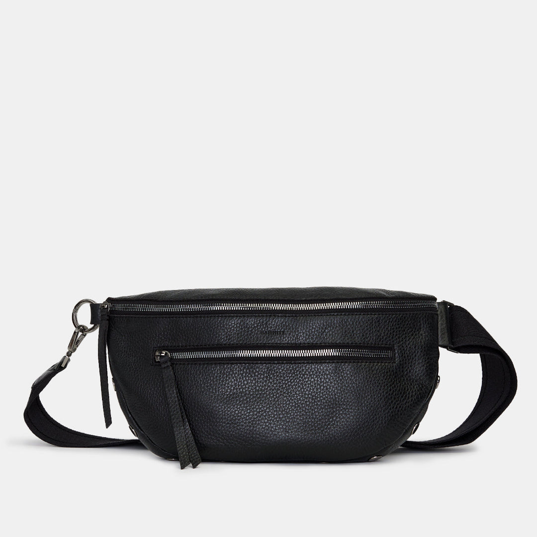 HAMMITT CHARLES CROSSBODY LARGE SLING BAG - BLACK/GUNMETAL
